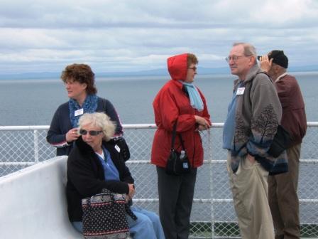 group enjoying the sea air