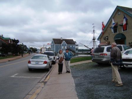 In front of the restaurant